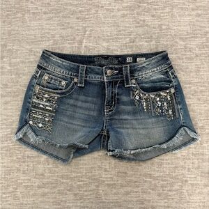 Miss Me Blue Jean Shorts